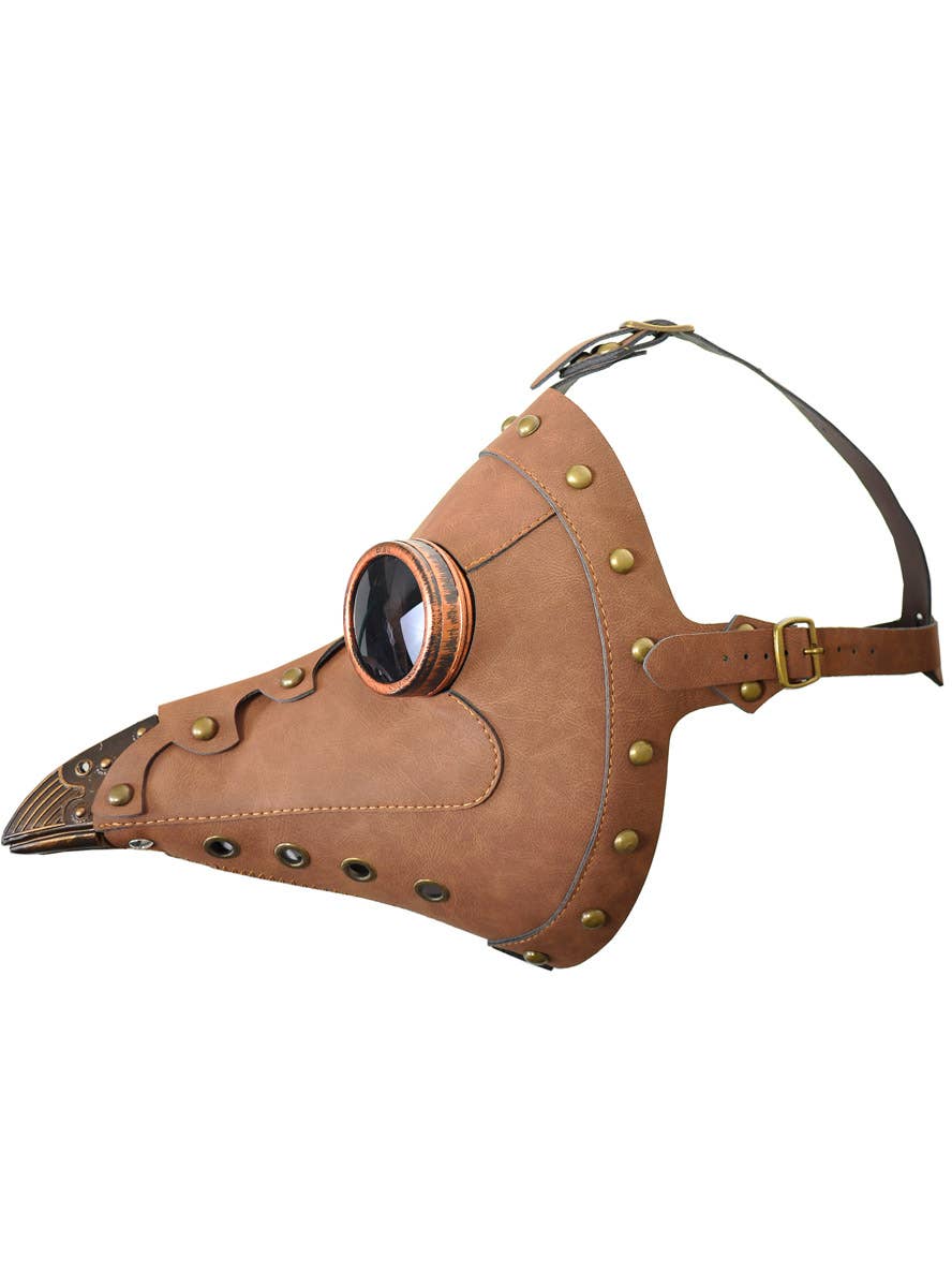 Image of Steampunk Plague Doctor Brown Halloween Mask with Goggle - Alternate Image 1