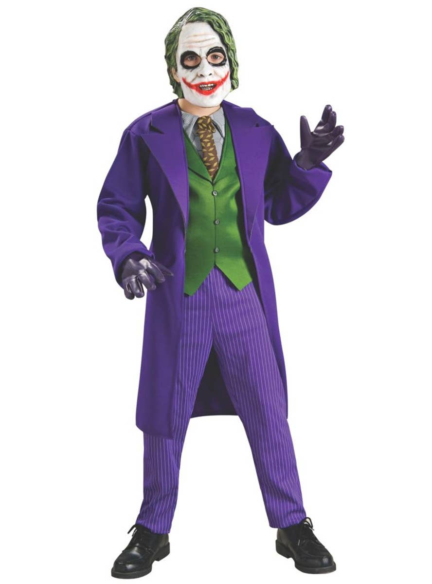 Image of Dark Knight Boy's Deluxe Joker DC Villain Costume