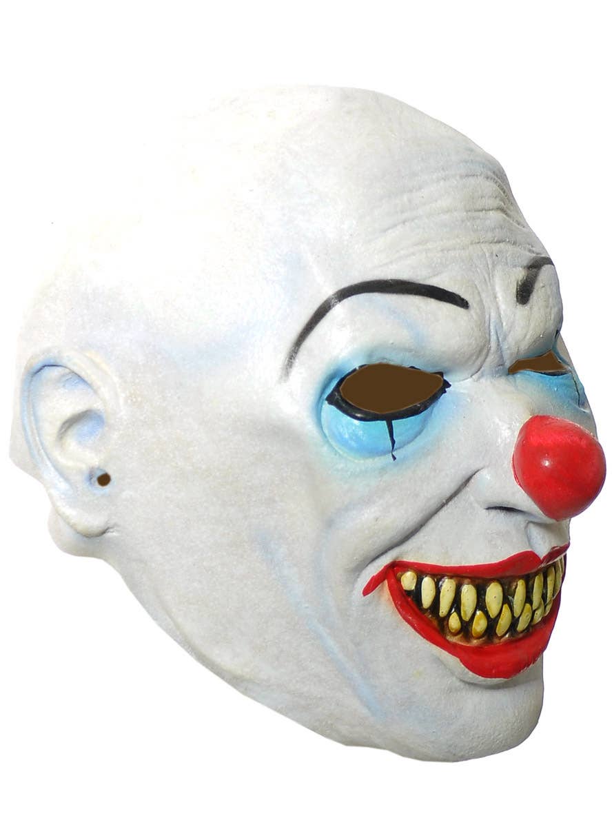 Image of Evil Smiling Clown Full Head Halloween Latex Mask - Side Image