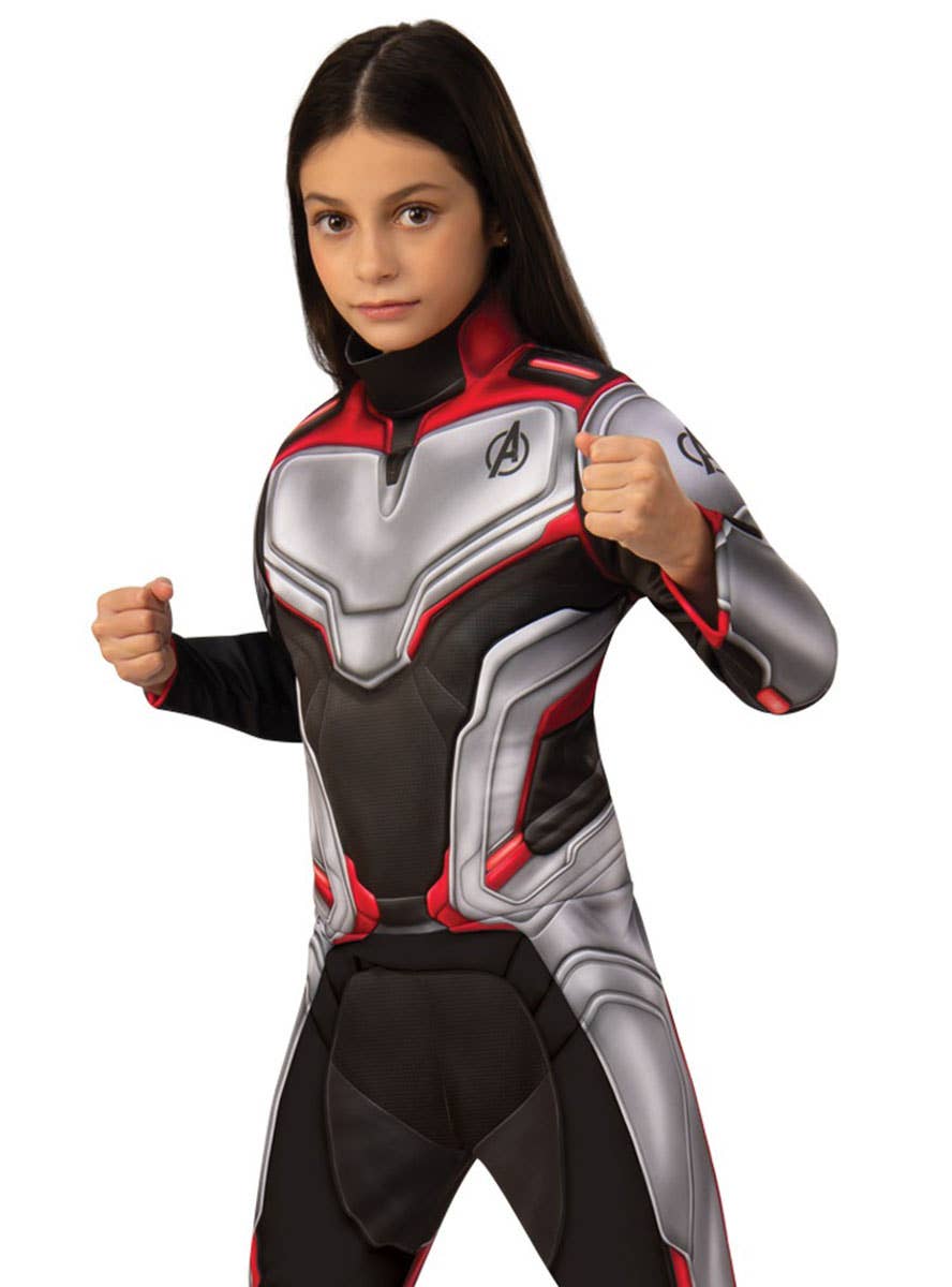 Girls Avengers End Game Team Suit Costume - Close Image