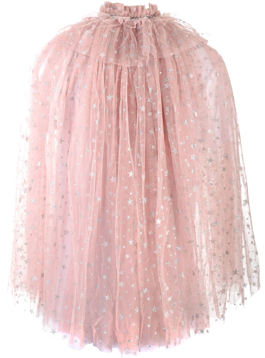 Image of Magical Starry Blush Pink Girls Deluxe Cape - Back Image