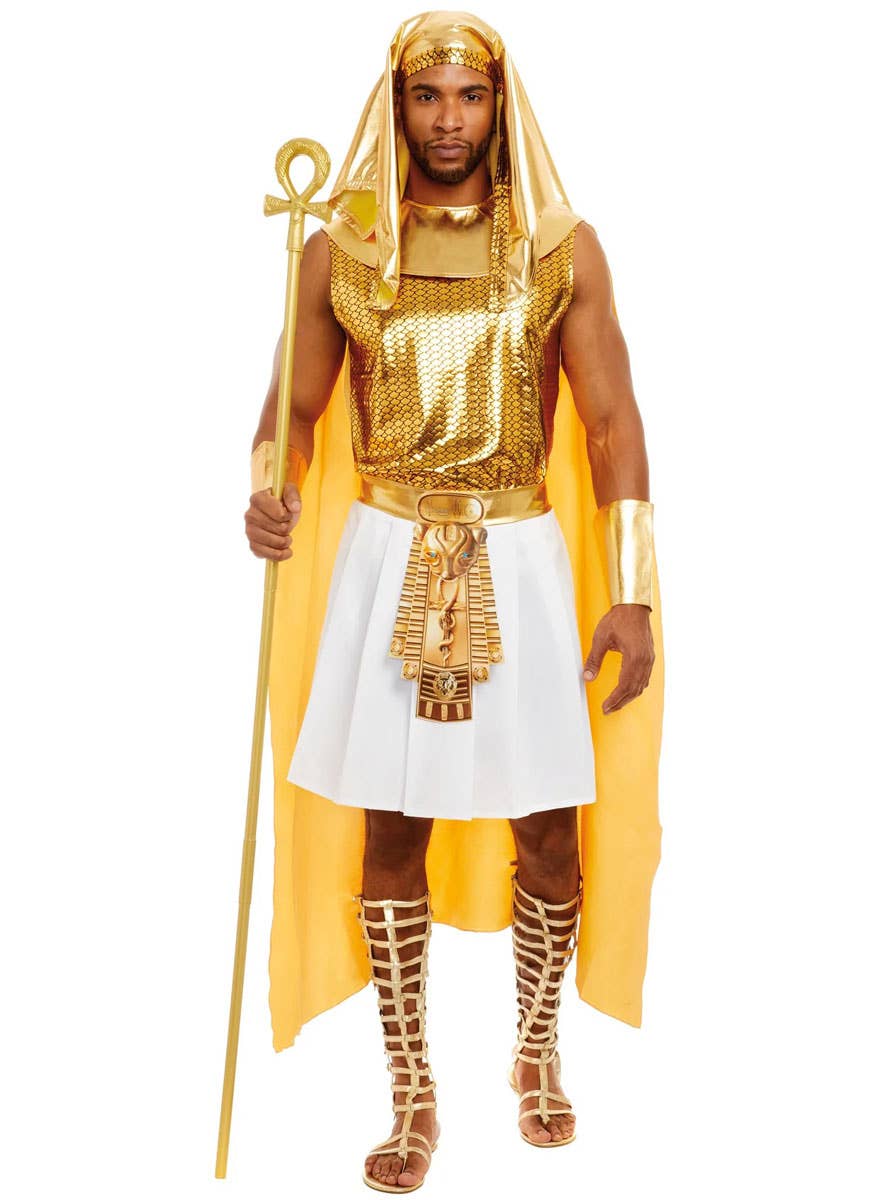 Image of Ramses the Great Deluxe Men's Egyptian King Plus Size Costume - Alternative Front View