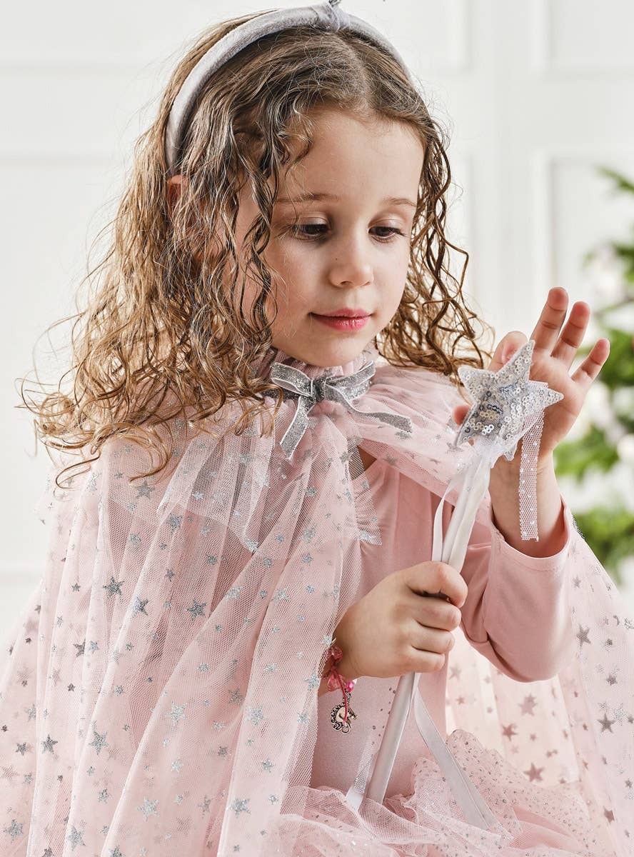 Image of Deluxe Kids Silver Sequin Star Fairy Wand - Alternate Image 2