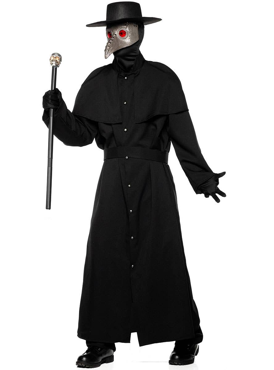 Image of Deluxe Black Plague Doctor Mens Halloween Costume - Main Image