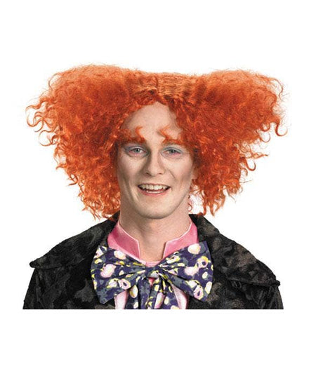 Deluxe Curly Orange Men's Mad Hatter Costume Wig