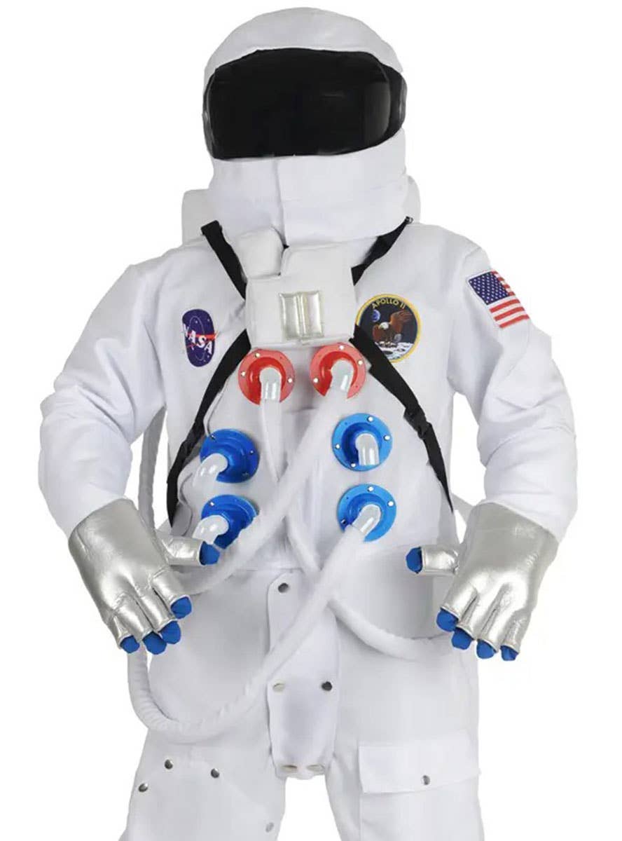 Image of Deluxe White Space Astronaut Mens Costume - Close View