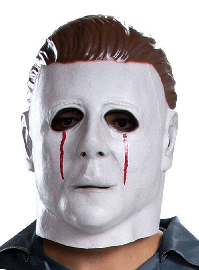 Image of Michael Myers Men's Plus Size Halloween Costume - Close Mask View