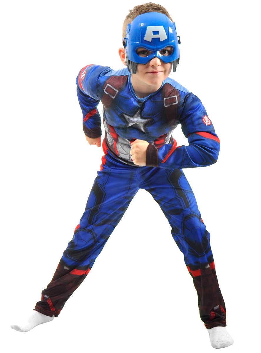 Image of Deluxe Boy's America Man Superhero Costume - Alternate Image 2