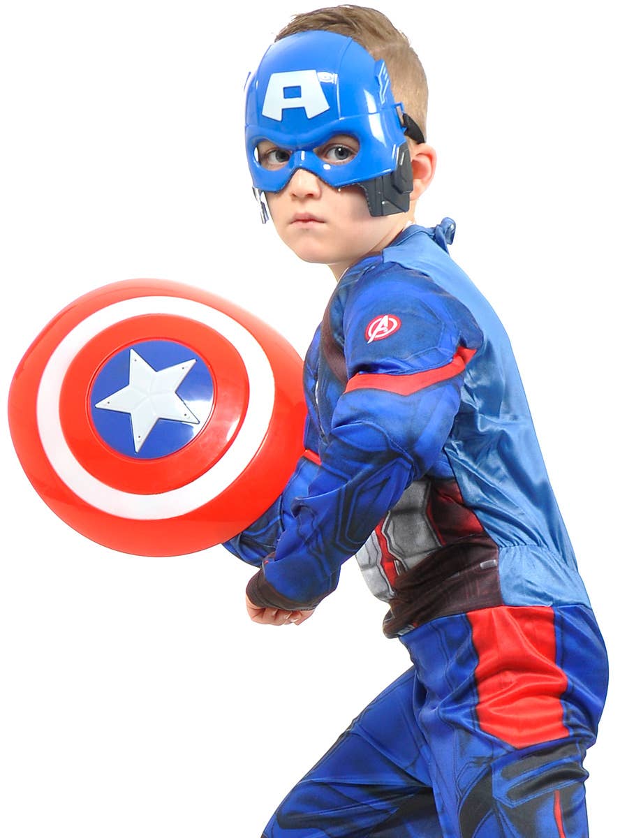 Image of Deluxe Boy's America Man Superhero Costume - Close Image