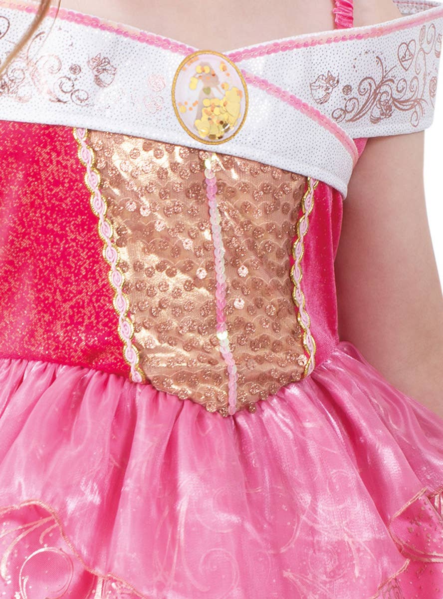 Image of Deluxe Sleeping Beauty Girl's Disney Princess Costume - Close Image 1