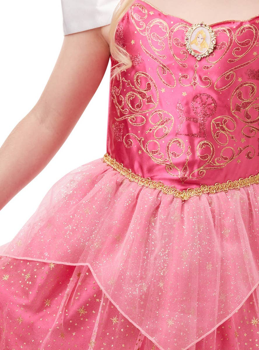 Image of Sleeping Beauty Girl's Pink Disney Princess Costume - Close Image 3