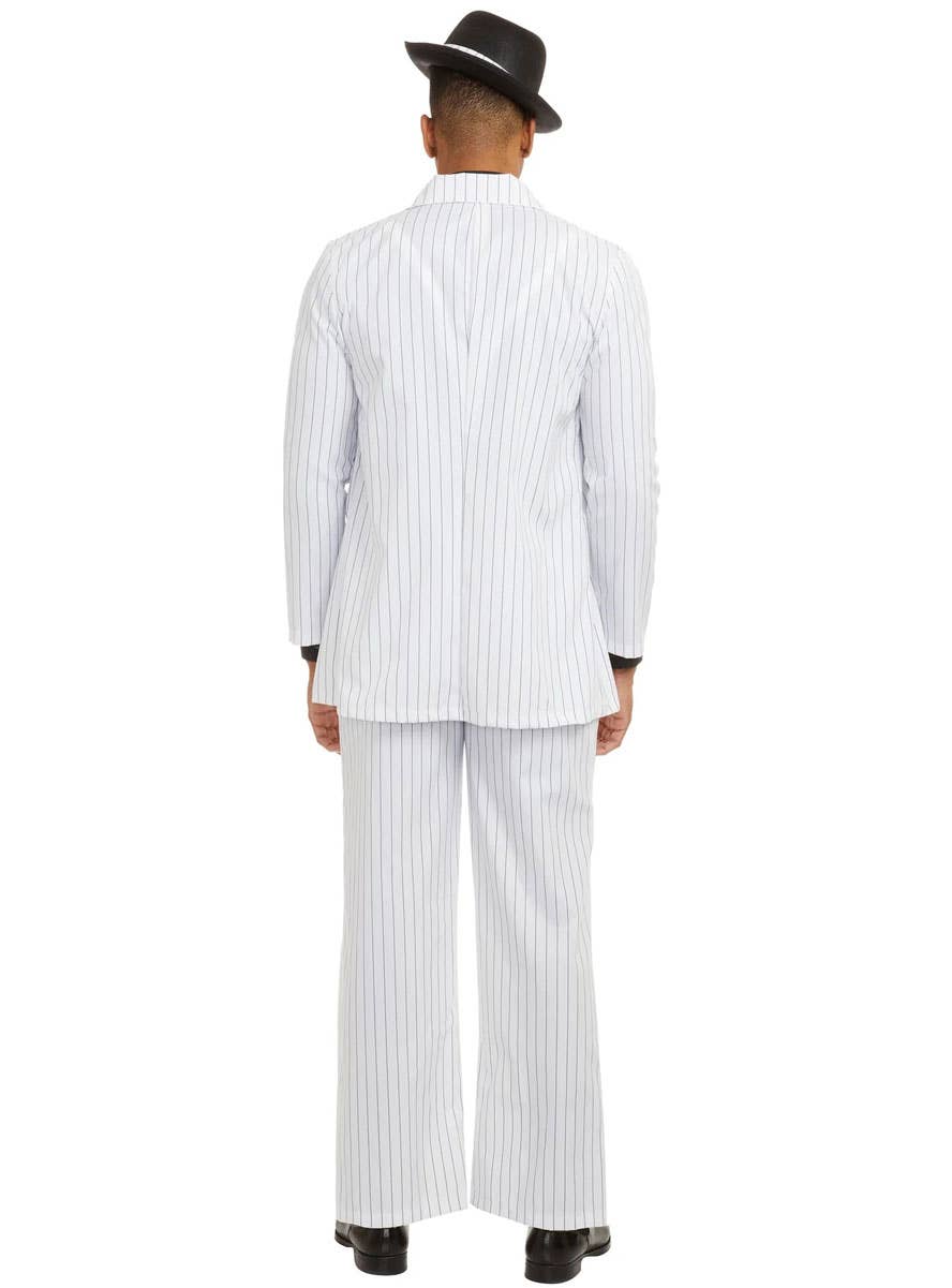 Image of Zoot Suit Riot Men's Plus Size White 1940's Gangster Costume - Back View