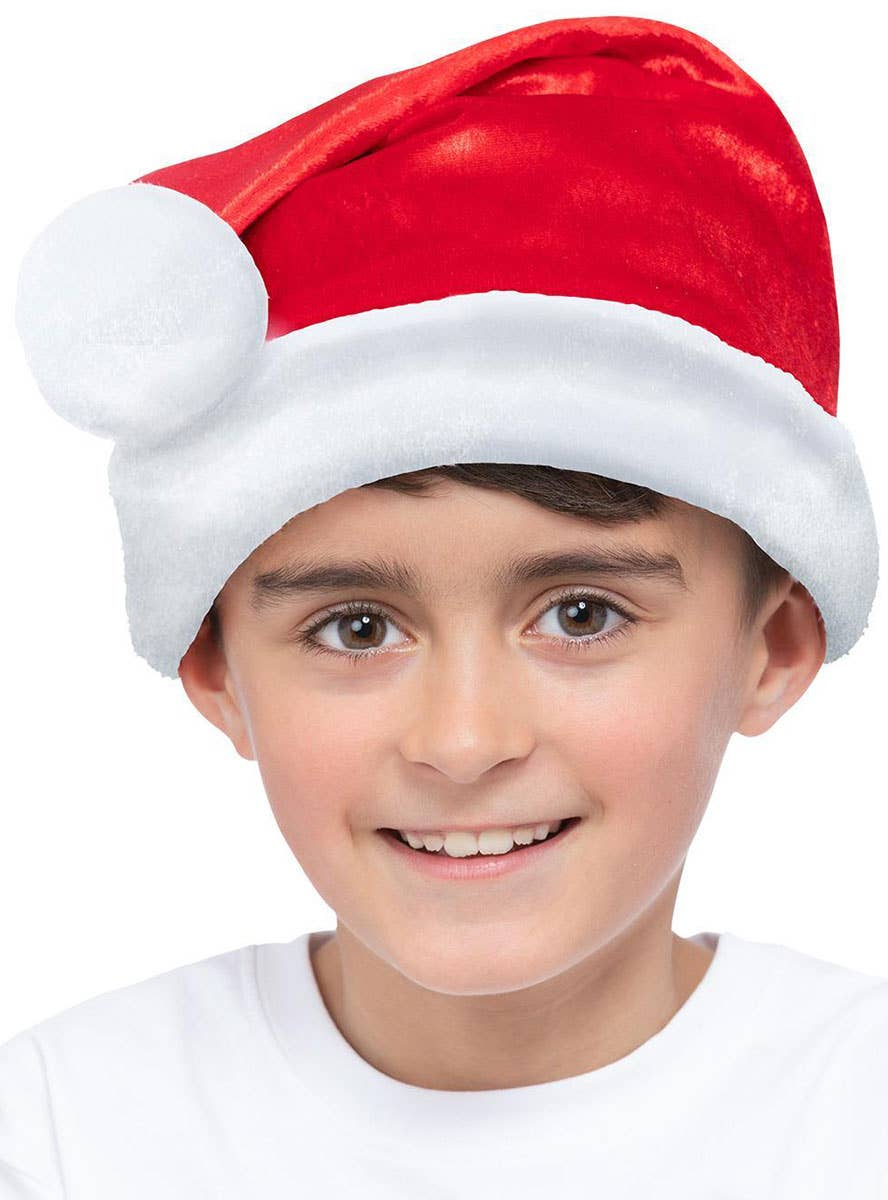 Kids Plush Velvet Santa Hat | Santa Hat for Kids