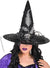Black Witch Hat with Star Mesh, Ribbons and Skull - Main Image