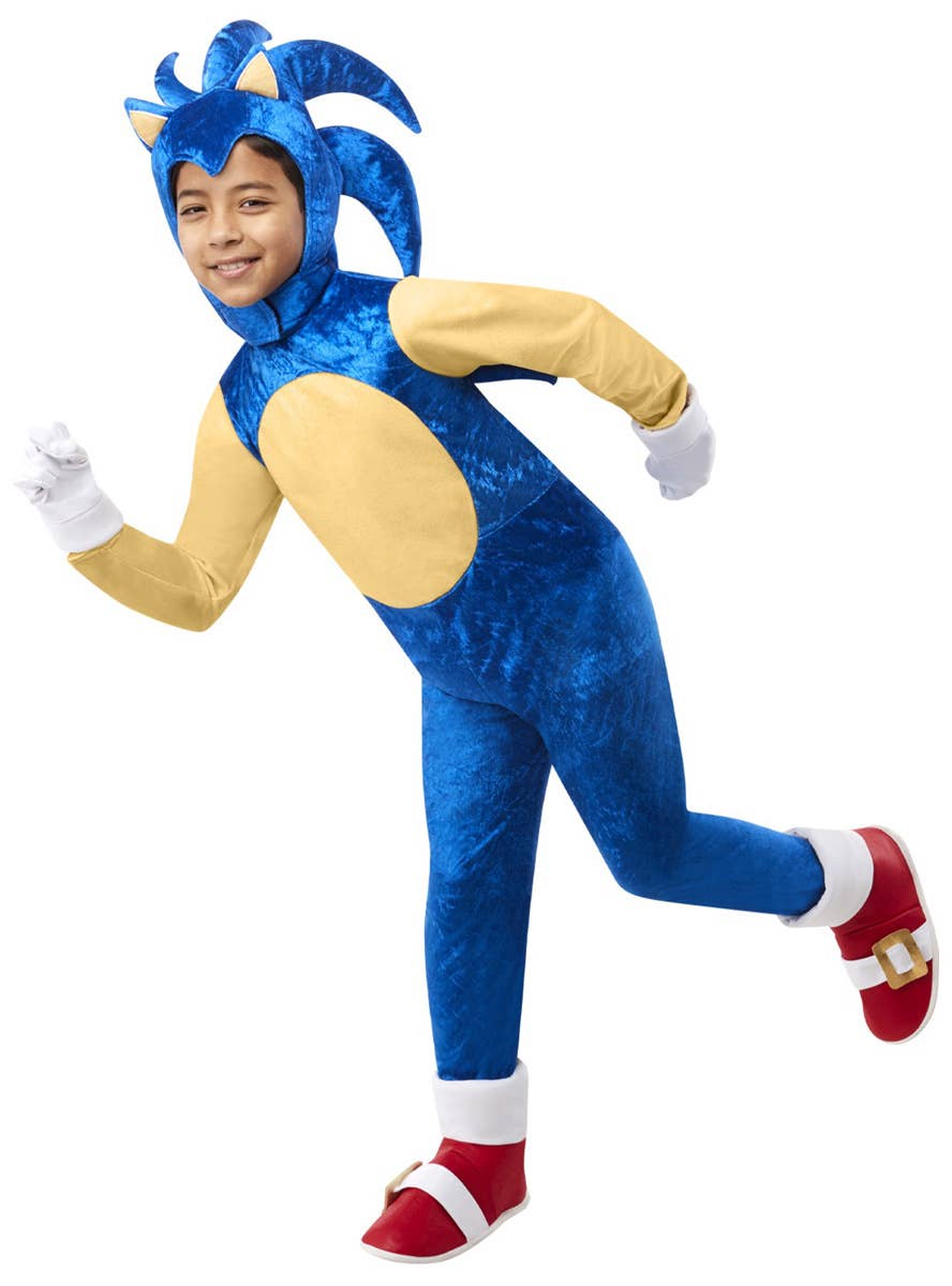 Image of Deluxe Sonic the Hedgehog Boys Gaming Costume - Front View