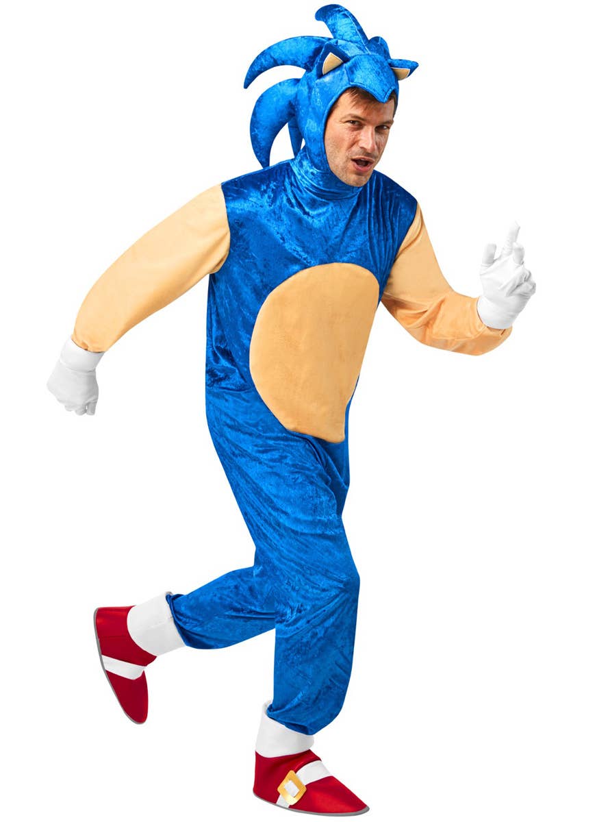 Image of Deluxe Sonic the Hedgehog Mens Gaming Costume - Front View