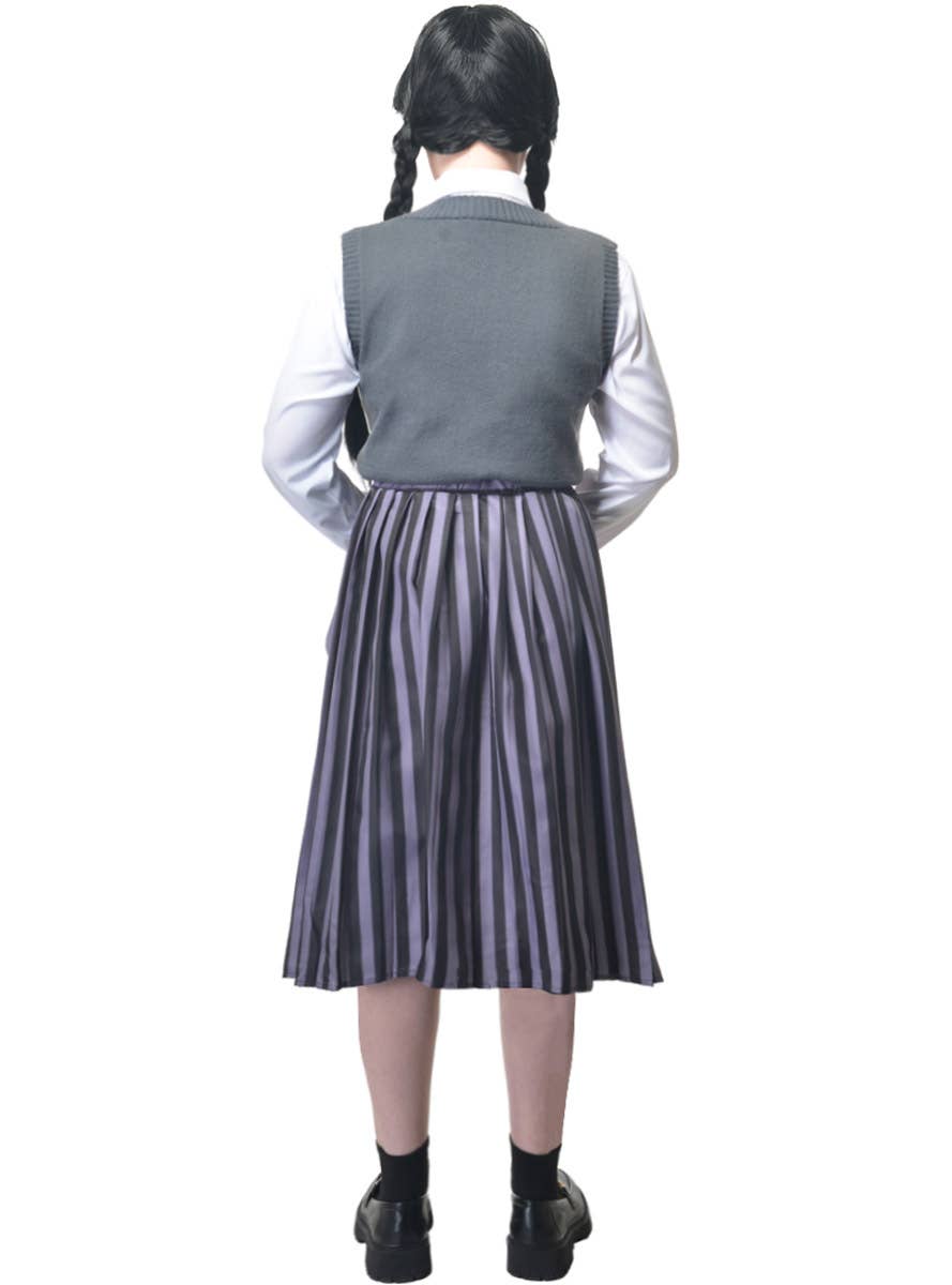 Image of Deluxe Teen Girl's Nevermore Wednesday Addams Halloween Costume - Back Image