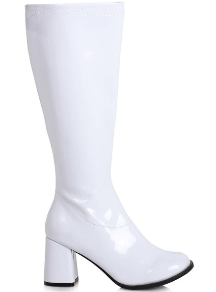 Wide Width Calf White Patent GoGo Boots 