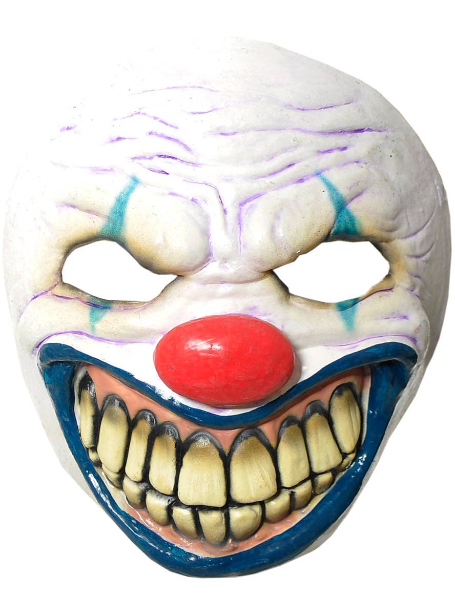 Image of Evil Clown Rubber Latex Mask and Hands Set - Close Mask Image