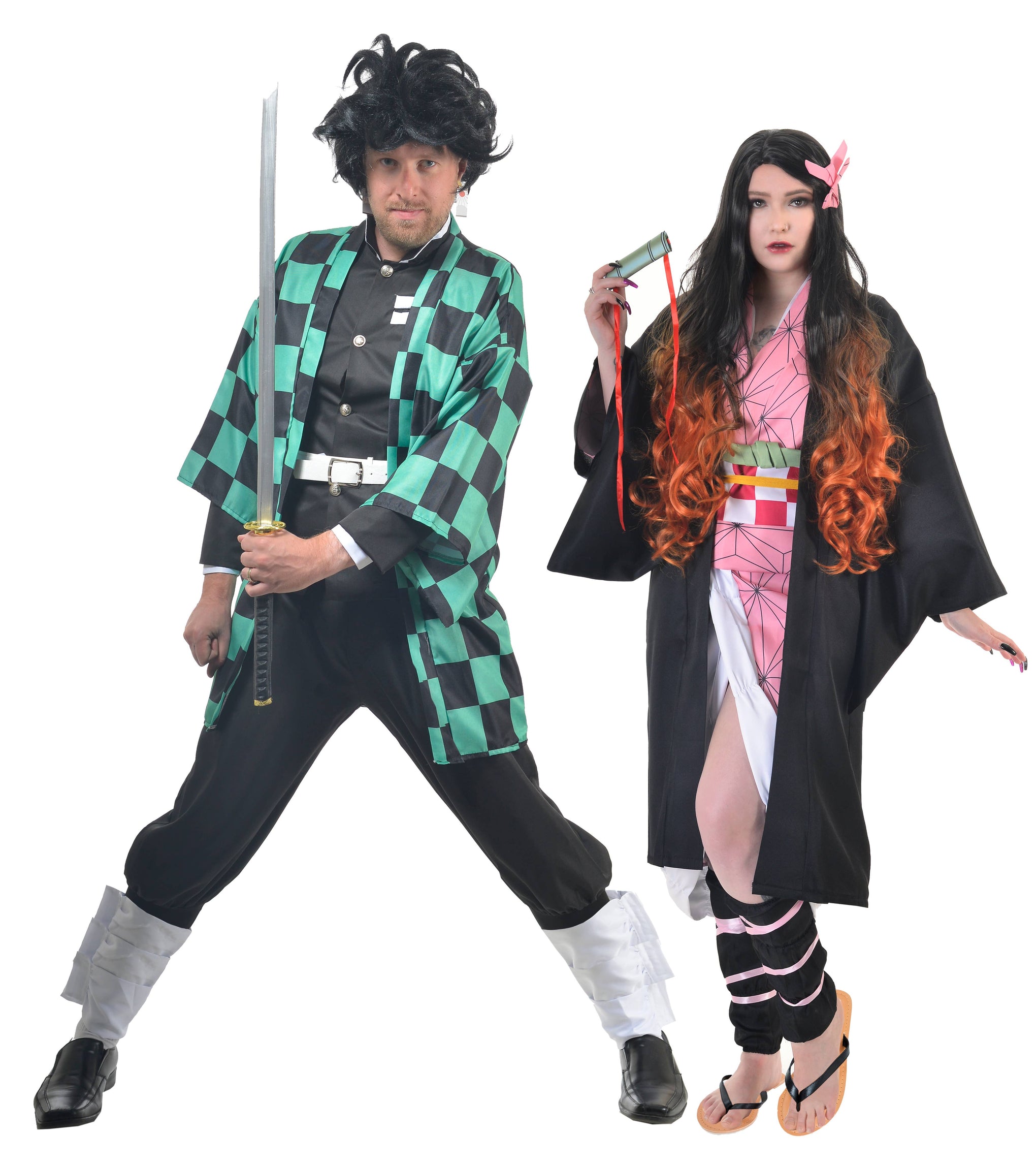 Image of Tanjiro Kamado Men's Demon Slayer Cosplay - Group Image