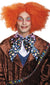 Men's Bright Orange Parted Frizzy Curly Mad Hatter Alice In Wonderland Costume Wig Main Image