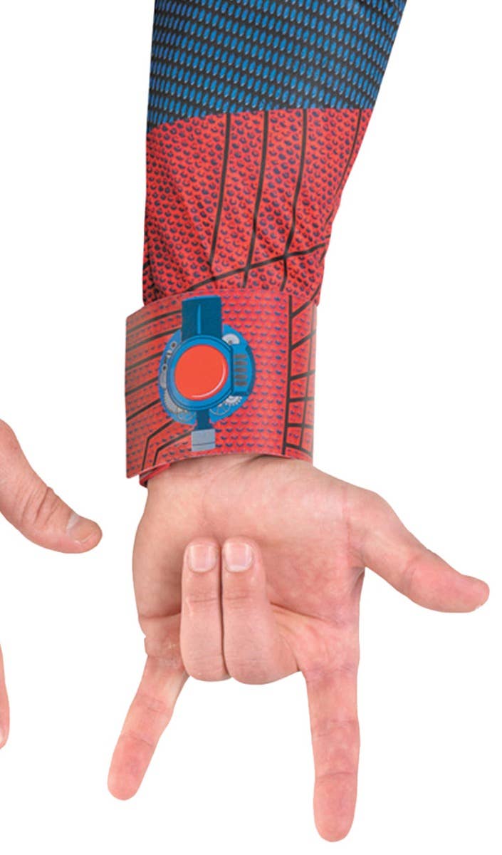 Adult Spiderman Decorative Web shooter wrist cuff costume accessory close image