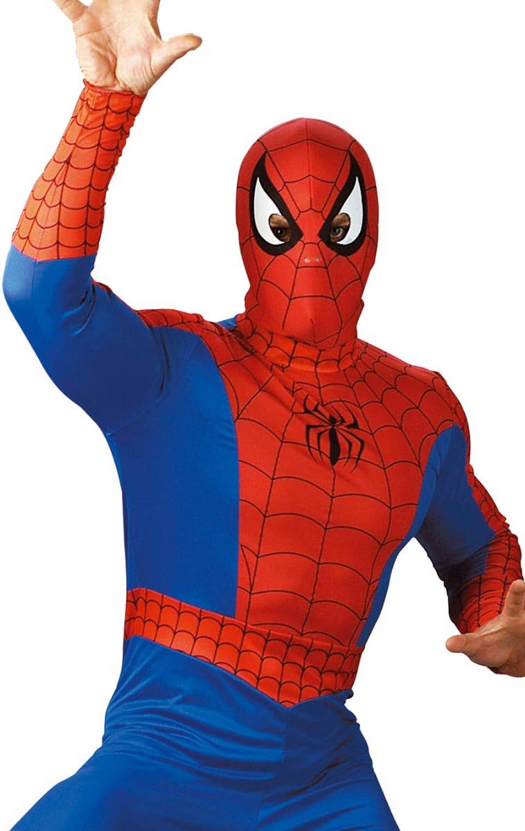 Red and Blue Classic Men's Spiderman Superhero Costume - Close Image