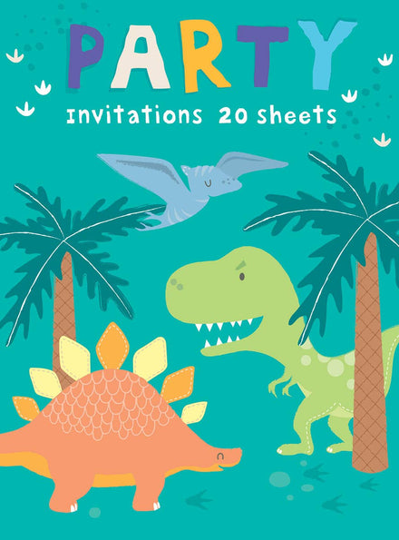 Image of Dinosaurs 20 Pack Paper Party Invites