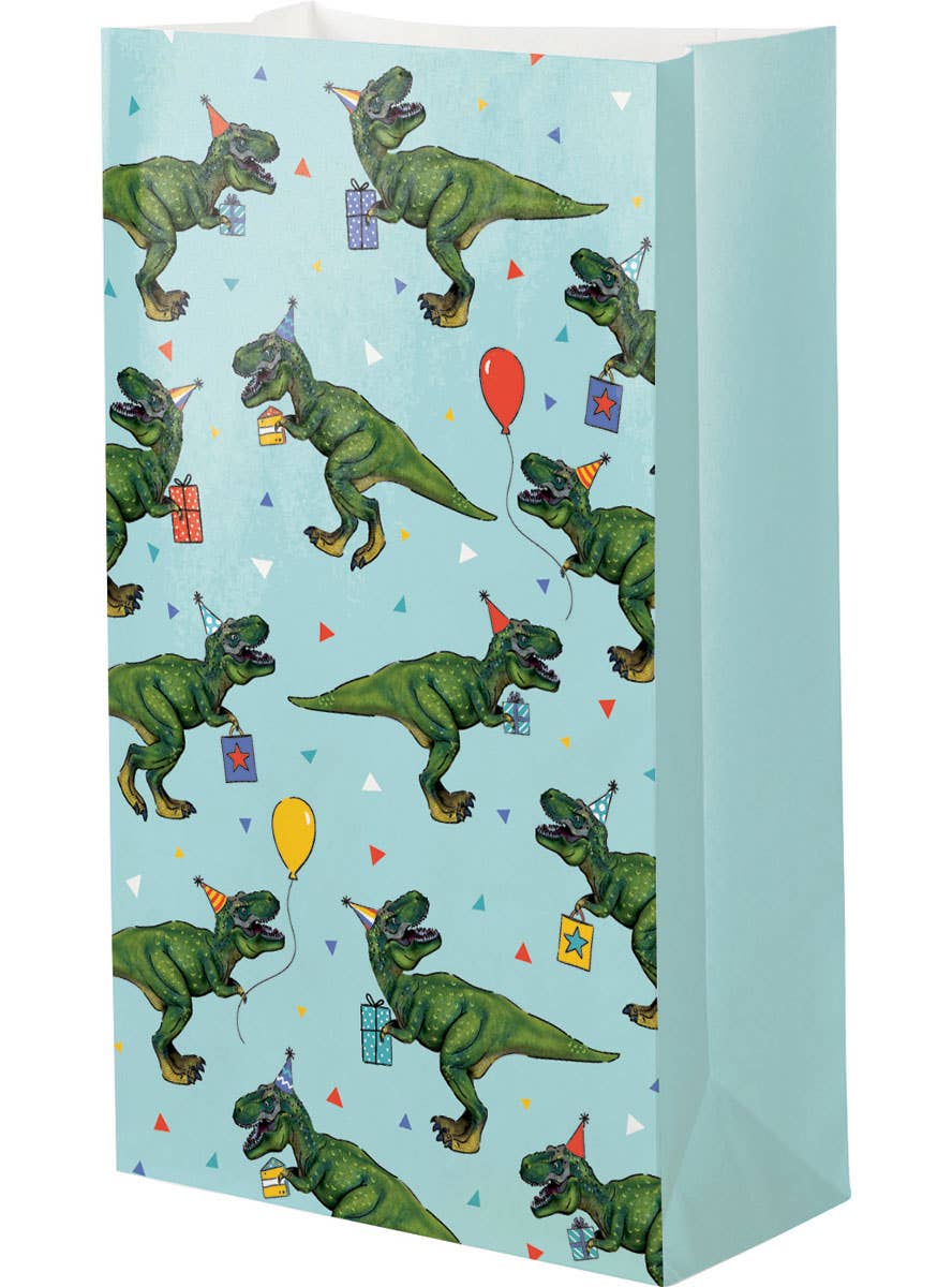 Image of T-Rex Dinosaur 8 Pack Paper Party Favour Bags