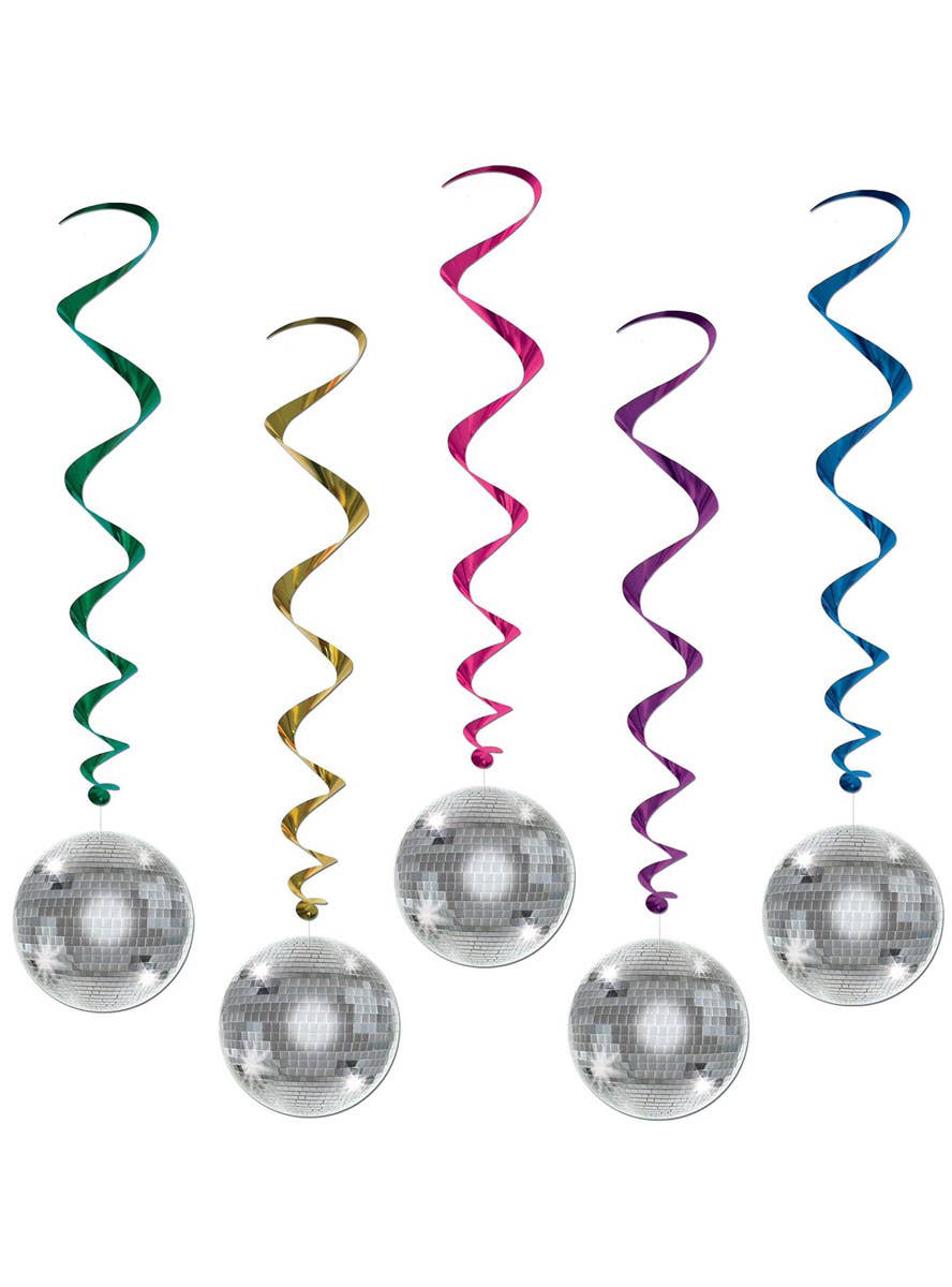 Image of 70s Disco Ball Spirals Hanging Party Decoration