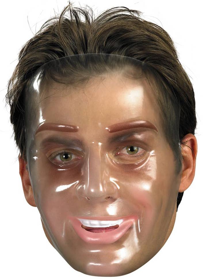 Clear Plastic Male Mould Mask | Transparent Mens Face Costume Mask