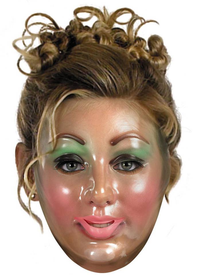 Clear Plastic Female Face Costume Mask