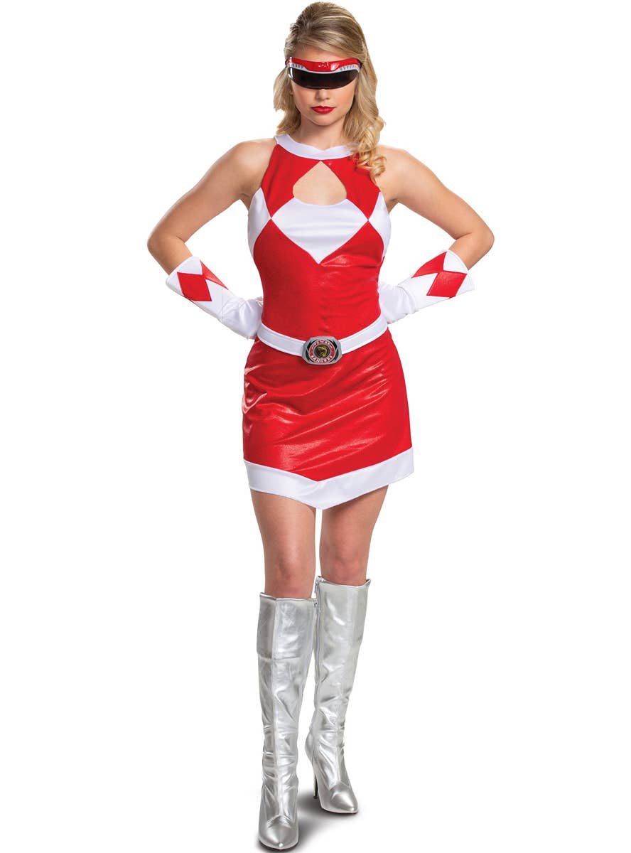 Red Power Ranger Costume for Women - Front Image