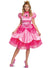 Deluxe Pink Satin Princess Peach Super Mario Costume for Plus Size Women - Front View