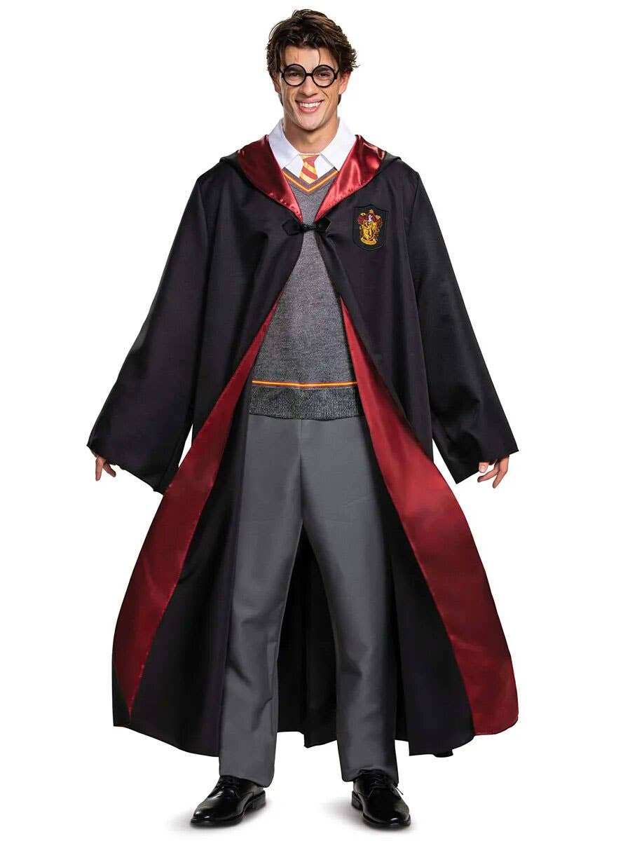 Men's Plus Size Deluxe Harry Potter Gryffindor Hogwarts Costume - Front Image