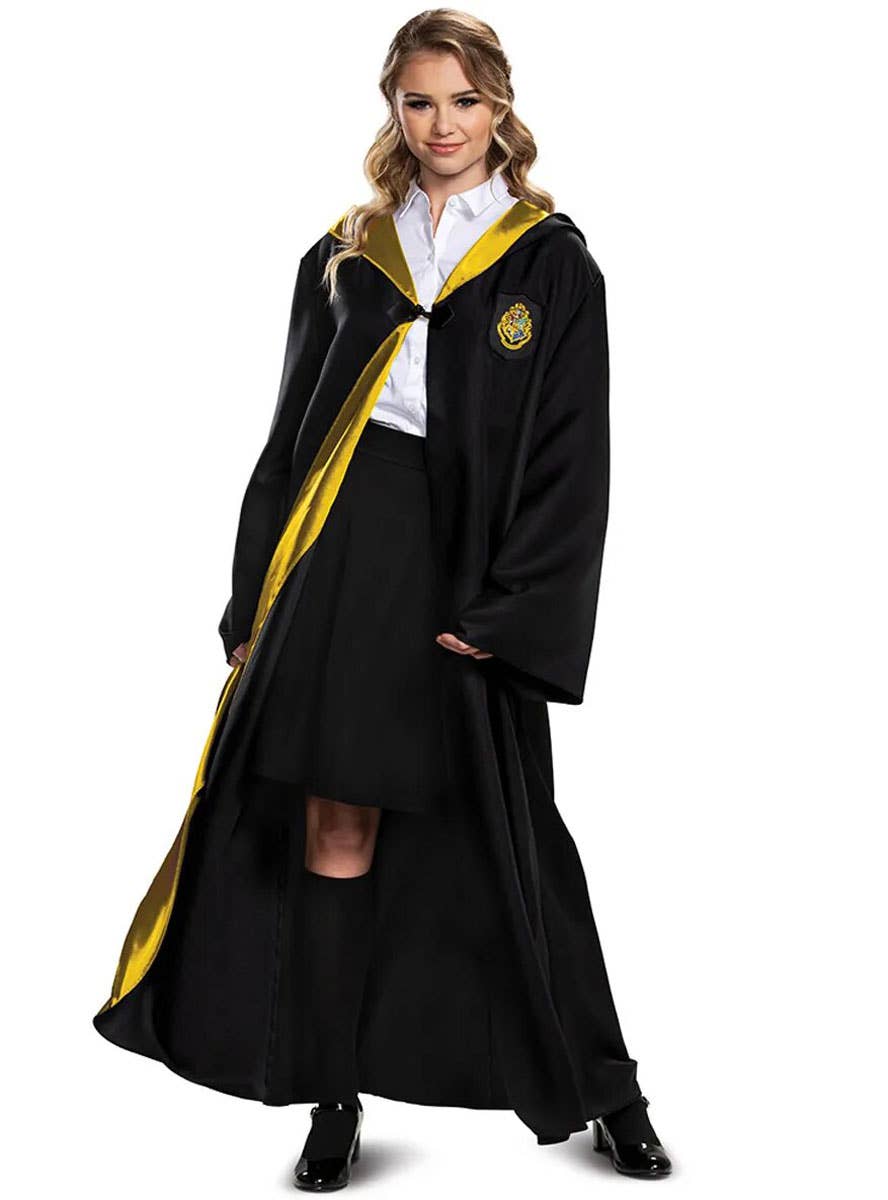 Plus Size Adult's Deluxe Hufflepuff Costume Robe - Alternative Image