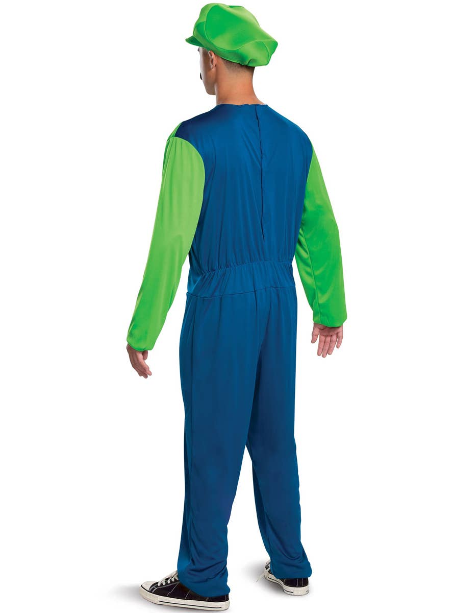 Super Mario Men's Classic Luigi Video Game Character Costume - Back Image