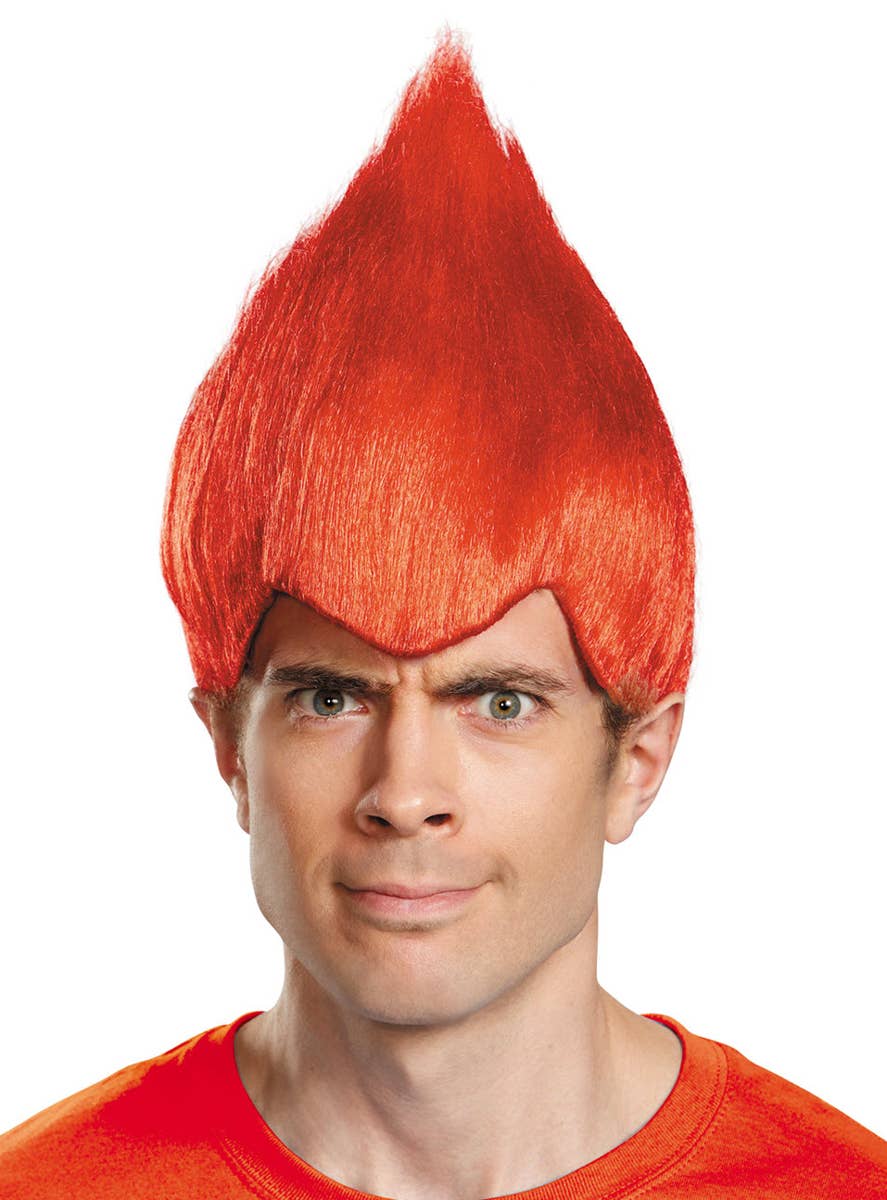 Red Trollz Inspired Wacky Wig for Adults - Alternate Image