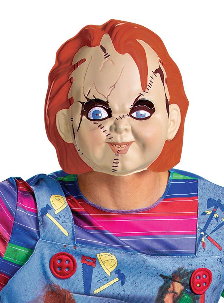 Deluxe Chucky Doll Adults Child's Play Halloween Costume - Close Up Mask Image