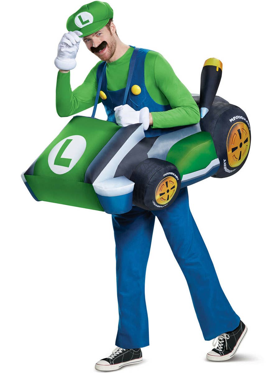 Adults Inflatable Luigi Car Costume - Alternate Front Image