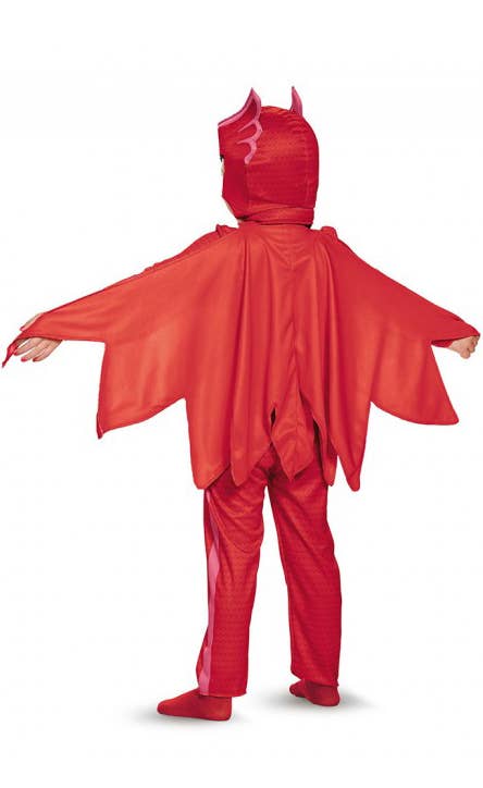 Girls Red Owlette Superhero PJ Masks Fancy Dress Costume Back Image