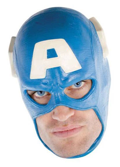 Full Face Deluxe Latex Captain America Costume Mask