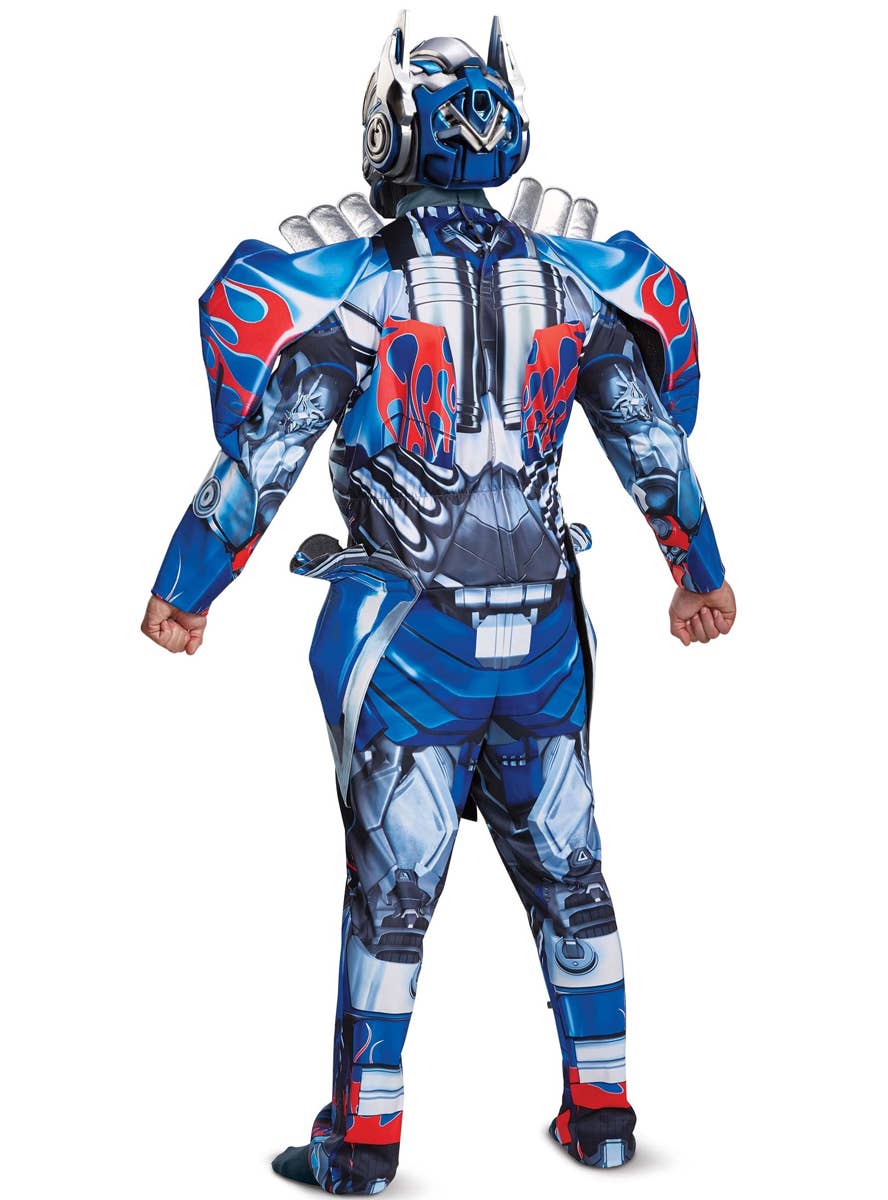 Men's Deluxe Plus Size Optimus Prime Transformers Costume - Back View