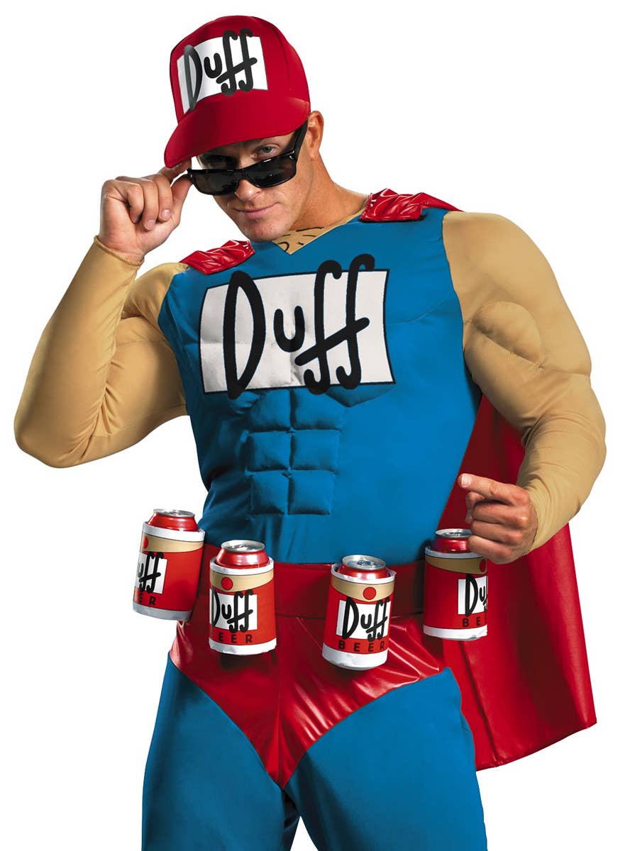 The Simpsons Plus Size Duffman Men's Funny Beer Man Costume - Close Image