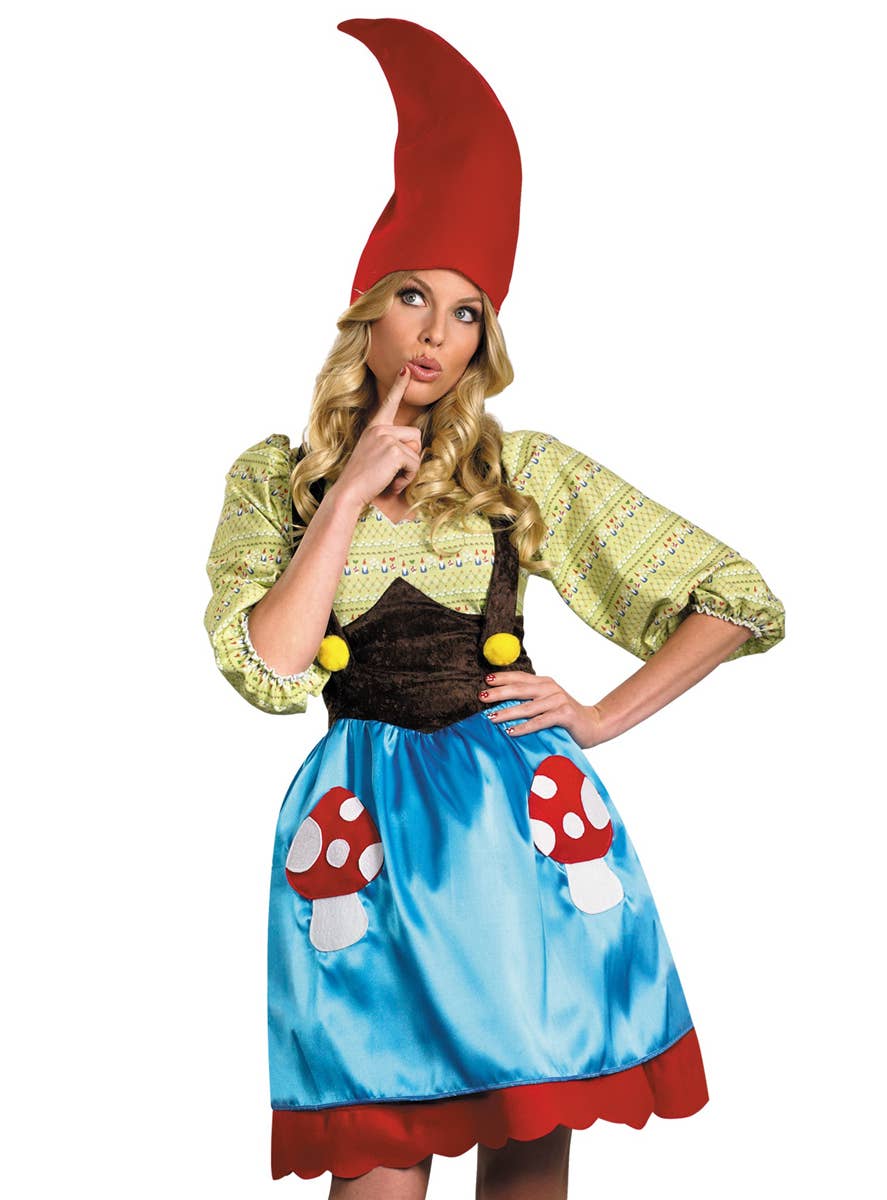 Women's Miss Gnome Smurfs Costume Close Up Image