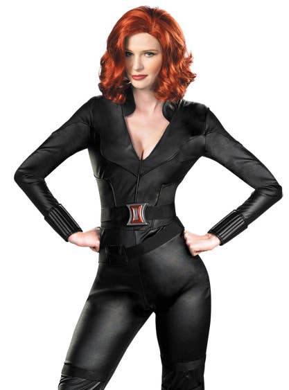 Avengers Black Widow Sexy Marvel Superhero Black Jumpsuit Womens Costume Zoom Image