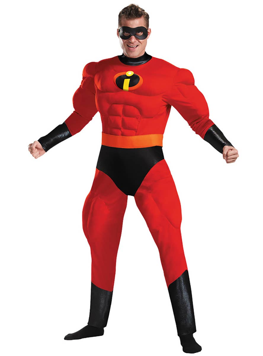 The Incredibles Mr Incredible Men's Muscle Chest Deluxe Superhero Costume - Alt Image