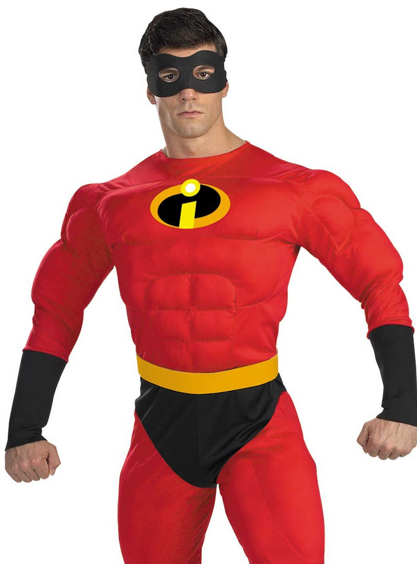 The Incredibles Mr Incredible Men's Muscle Chest Deluxe Superhero Costume - Close Image