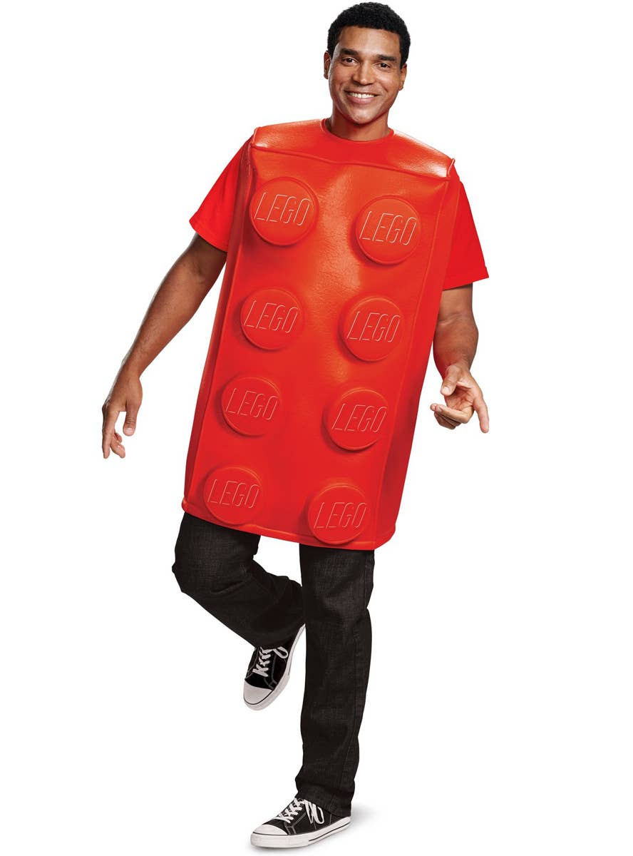 Adults Red Lego Brick Costume - Front Image