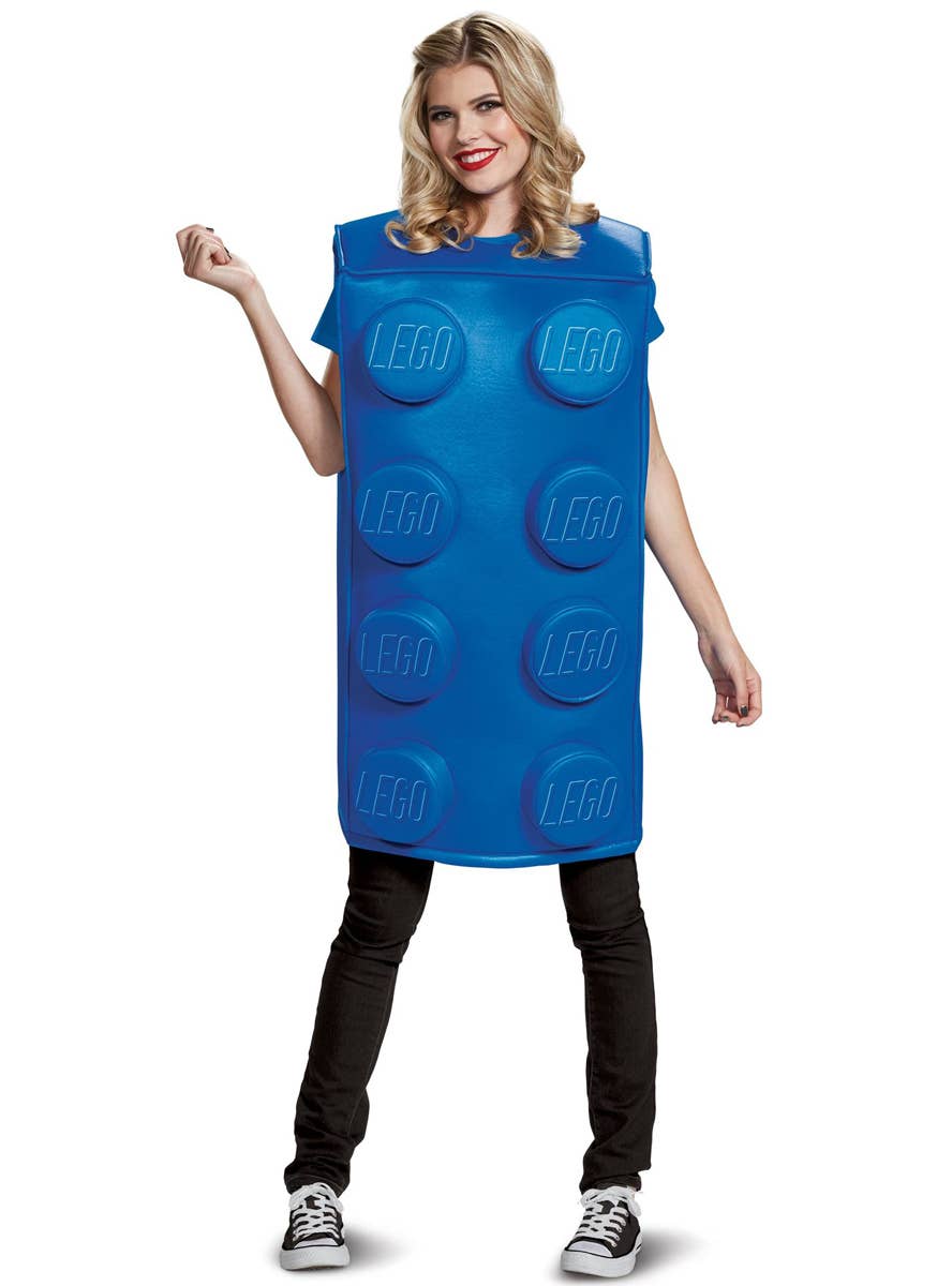 Adults Blue Lego Brick Costume - Main Image